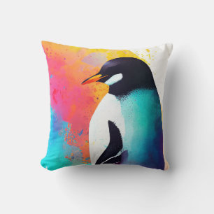 Coussin Pingouin Nature sauvage Animal Couleur Art Peintur
