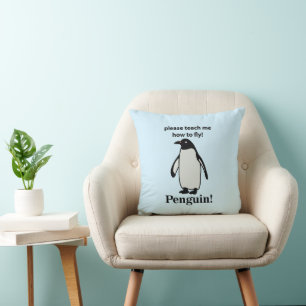 Coussin Pingouin S'Il Vous Plaît M'Apprendre Comment Voler