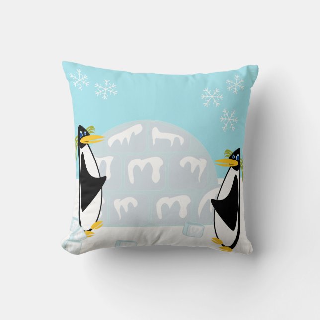 Coussin Pingouins sur la parade (Recto)