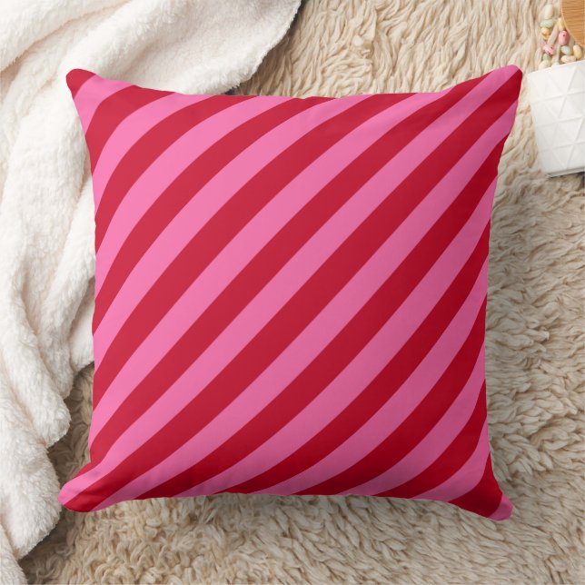 Coussin Pink and Red Christmas Peppermint Stripes  (Couverture)