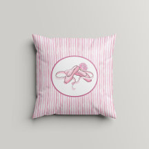 Pink and White Watercolor Stripes w Ballet Shoes