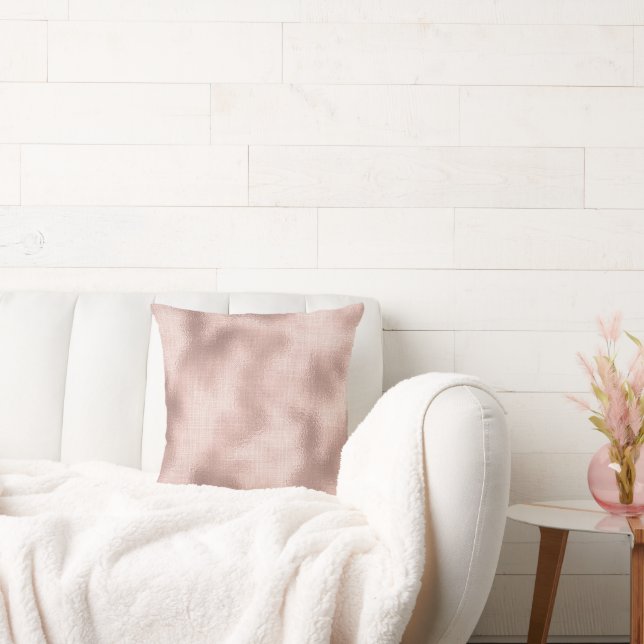 Coussin Pink Blush Rose Gold Glam Étincelle (Canapé)