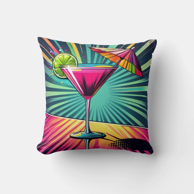 Coussin Pink cocktail Throw Cushion (Recto)