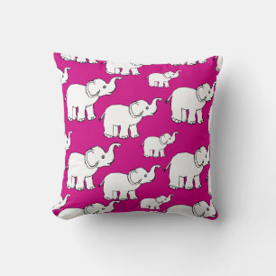 Coussin Pink Cute Animal Pattern Cartoon Elephant Pattern