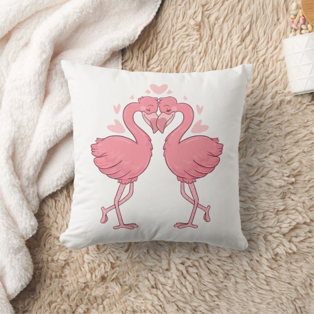 Coussin Pink Flamingos Wedding Beach Tropical Summer (Couverture)