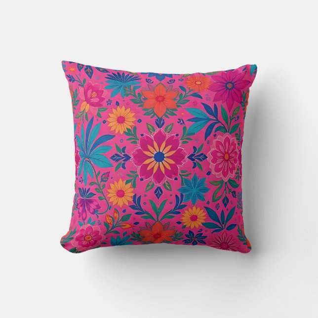 Coussin pink floral cushion (Recto)