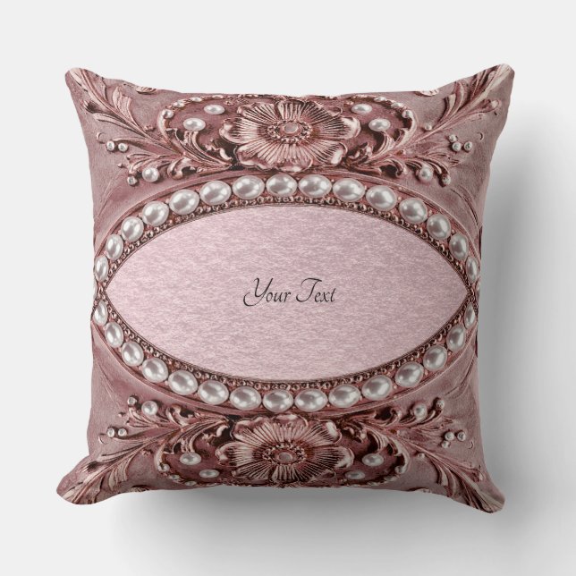 Coussin Pink Flower Throw Pillow (Recto)