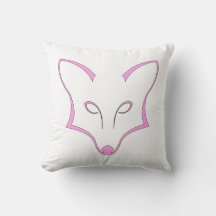 Pink Fox Logo Throw Pillow