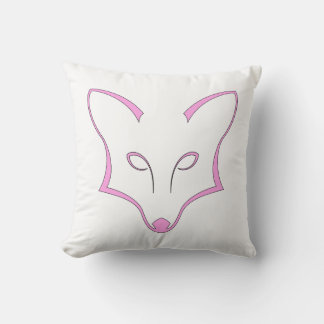 Coussin Pink Fox Logo Throw Pillow