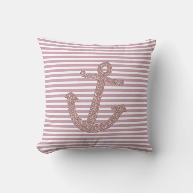 Coussin Pink Glitter Anchor (Recto)