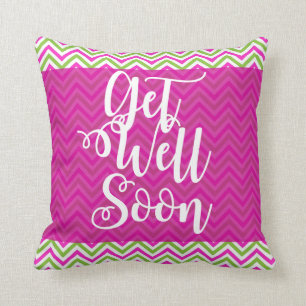 Coussin Pink & Green Strift Get Well Bientôt Cadeau Couss