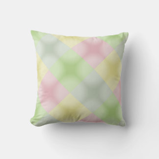 Coussin Pink Green Yellow Pastel Style Jacquard