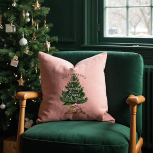 Coussin Pink Retro Fun Vintage Farm Fresh Tree Monogramme