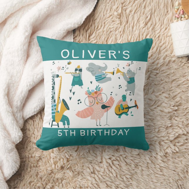 Coussin Pink Songbird avec Animal Band Anniversaire (Couverture)