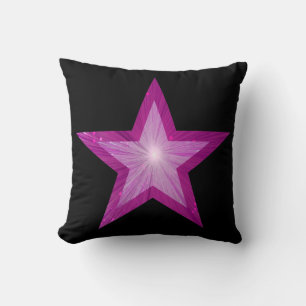Coussin Pink Star gros & petit jeté d'oreiller carré noir