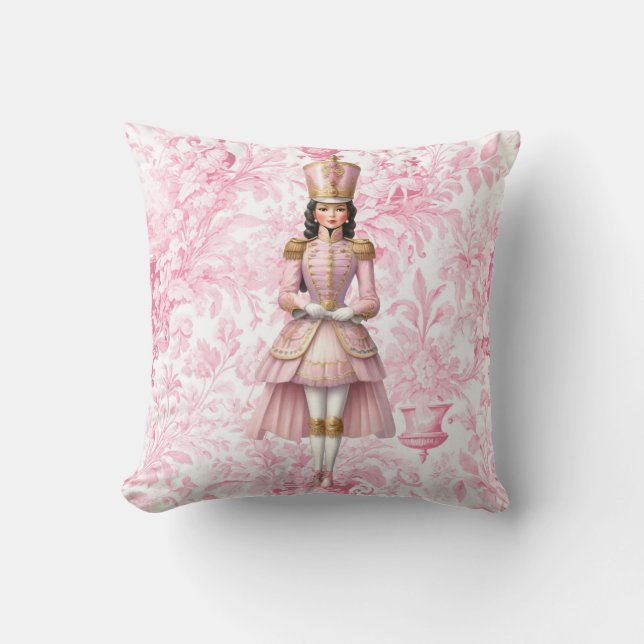 Coussin Pink Toile Femme Noisette de Noël (Recto)