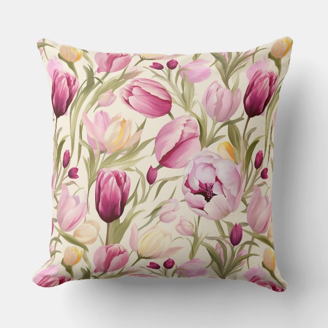 Coussin Pink Tulips (Recto)