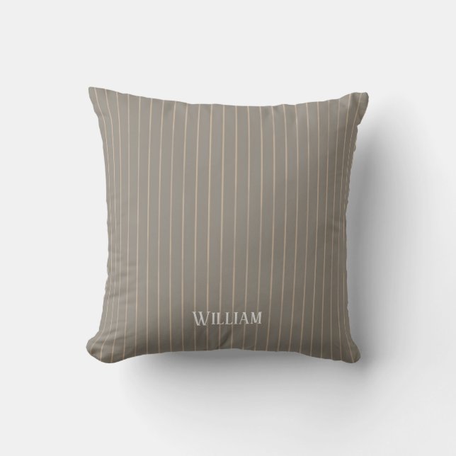 Coussin Pinstripes beiges personnalisées (Recto)