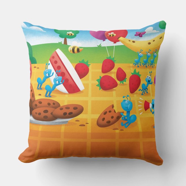 Coussin Pique-nique d'été (Recto)