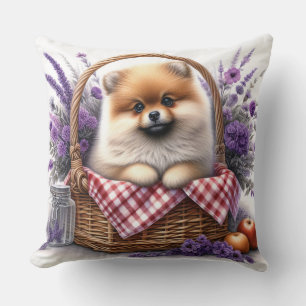 Coussin Pique-nique Fleur sauvage Poméranien Chien Chien C