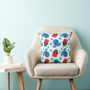 Coussin Pirate Octopus, Motif de pieuvre, Animaux de mer