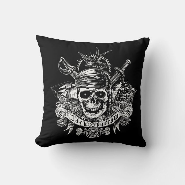 Coussin Pirates des Caraïbes 5| Crâne Jack Sparrow (Recto)