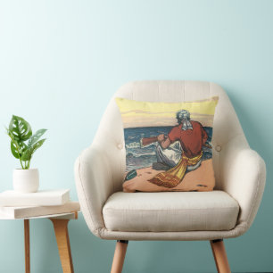 Coussin Pirates Vintage, Abandonnés sur une Île Déserte