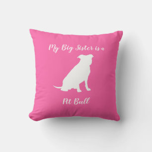 Coussin Pit Bull Chien Baby shower rose fille Pitbull