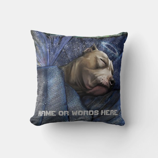 Coussin Pitbull Angel chien Sympathy Perdre Condolence (Recto)