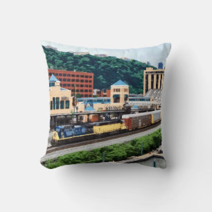 Coussin Pittsburgh PA - Train passant par Station Square