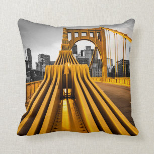 Coussin Pittsburgh Pennsylvania Steel City Skyline Bridge 