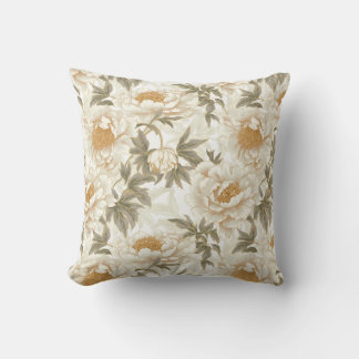 Coussin Pivoine Blanche