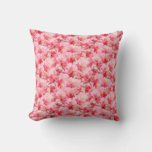 Coussin Pivoines roses abstraites