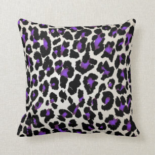 Coussin PixDezines couleurs violet+guépard or/do-it-yourse