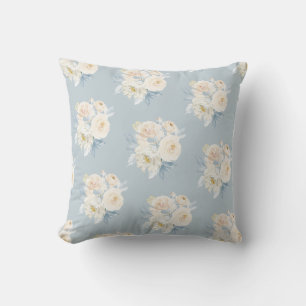 Coussin PixDezines H2 Roses Bleu Poussiéreux
