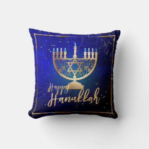 Coussin PixDezines Happy Hanoukka Temple Menorah