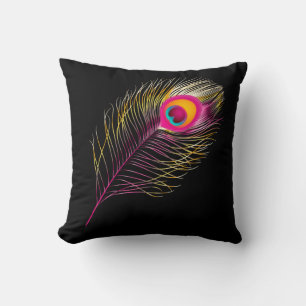 Coussin PixDezines psychédélique paon/do-it-yourself arriè