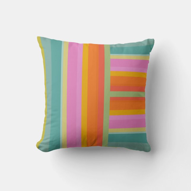 Coussin PixDezines rayures/do-it-yourself couleur (Recto)