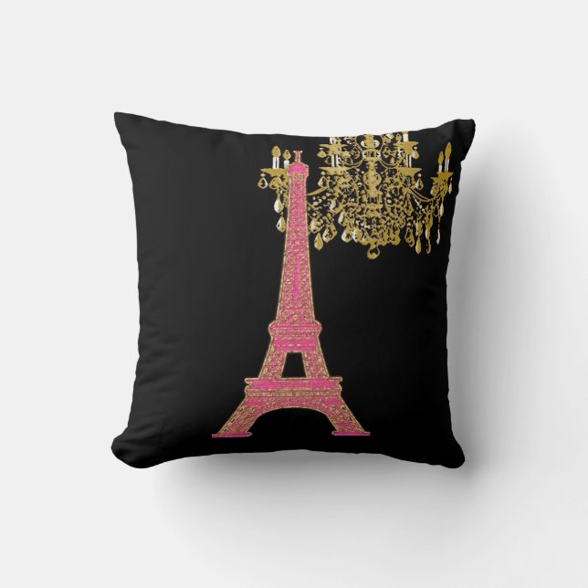 Coussin PixDezines, tour de eiffel/faux or/DO-IT-YOURSELF  (Recto)