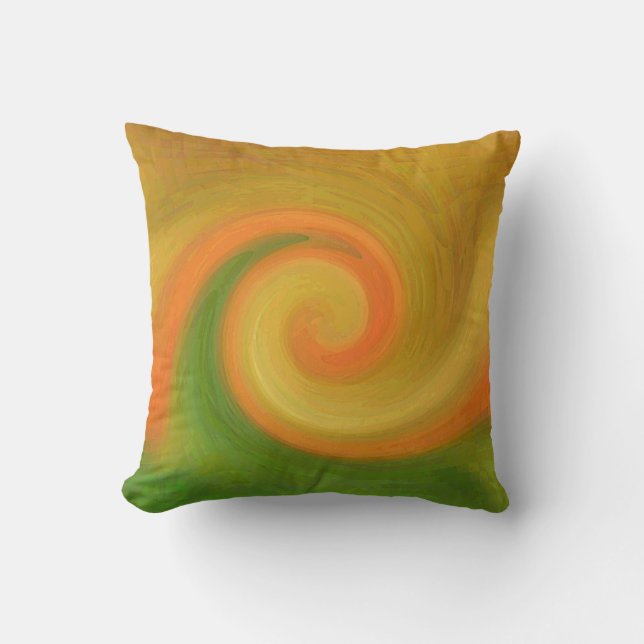 Coussin Pixel Abstrait Automne Swirl (Recto)