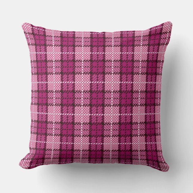 Coussin Pixel Plaid_Magenta-Black (Recto)