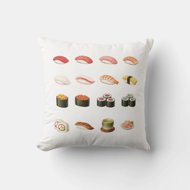 Coussin Pixel Sushi Cushion - Scan QR Code for Sushi game (Recto)