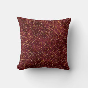 Coussin Pixels Marron Or Luxueux , Élégant, Moderne