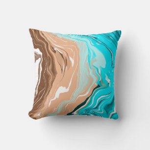 Coussin Plage Abstraite Fluid Art