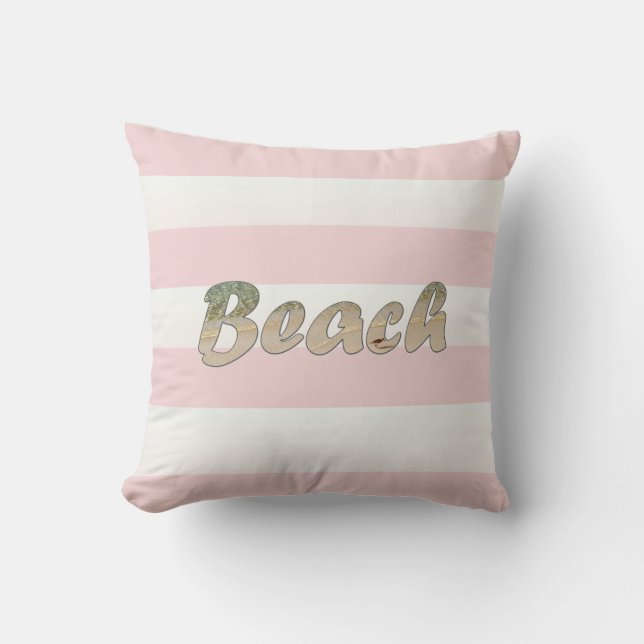 Coussin Plage Art rose Cabana Stripe (Recto)