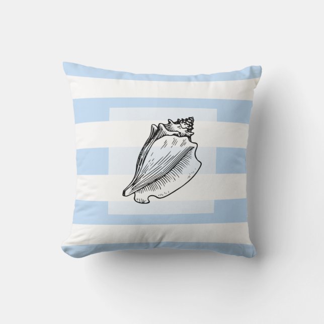 Coussin Plage bleu-clair moderne de coquille de mer de (Recto)
