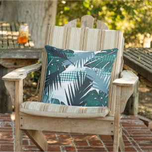 Coussin Plage côtière Abstraite Monstère à feuilles tropic
