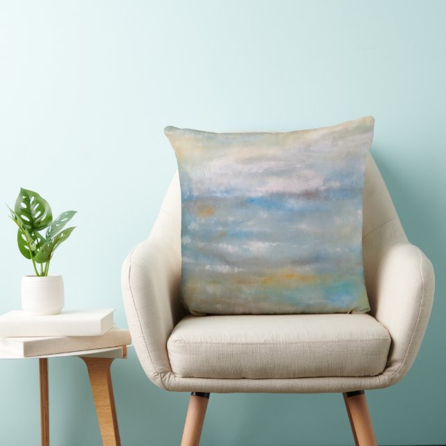 Coussin Plage côtière Abstraite Nuages océaniques Peinture (Chaise)
