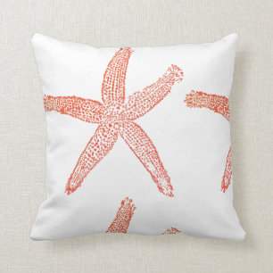 Coussin Plage côtière de Starfish Orange Blancs Automne