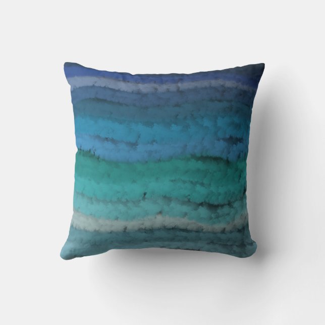 Coussin Plage Côtière Vagues salées sur Noir (Verso)